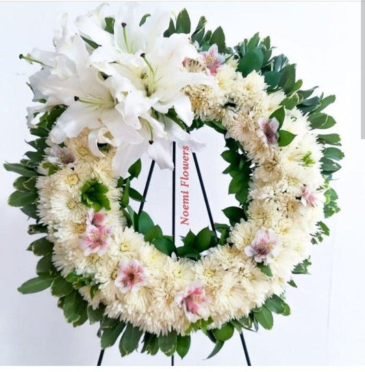 Corona Fúnebre Recuerdo Infinito - Floristería Noemi Flowers
