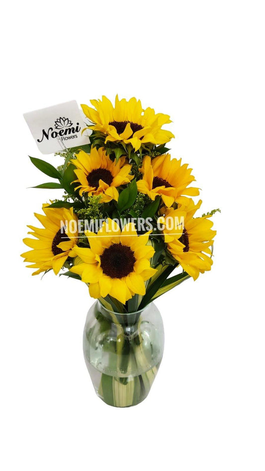 Jarrón con 6 Girasoles - Floristería Noemi Flowers