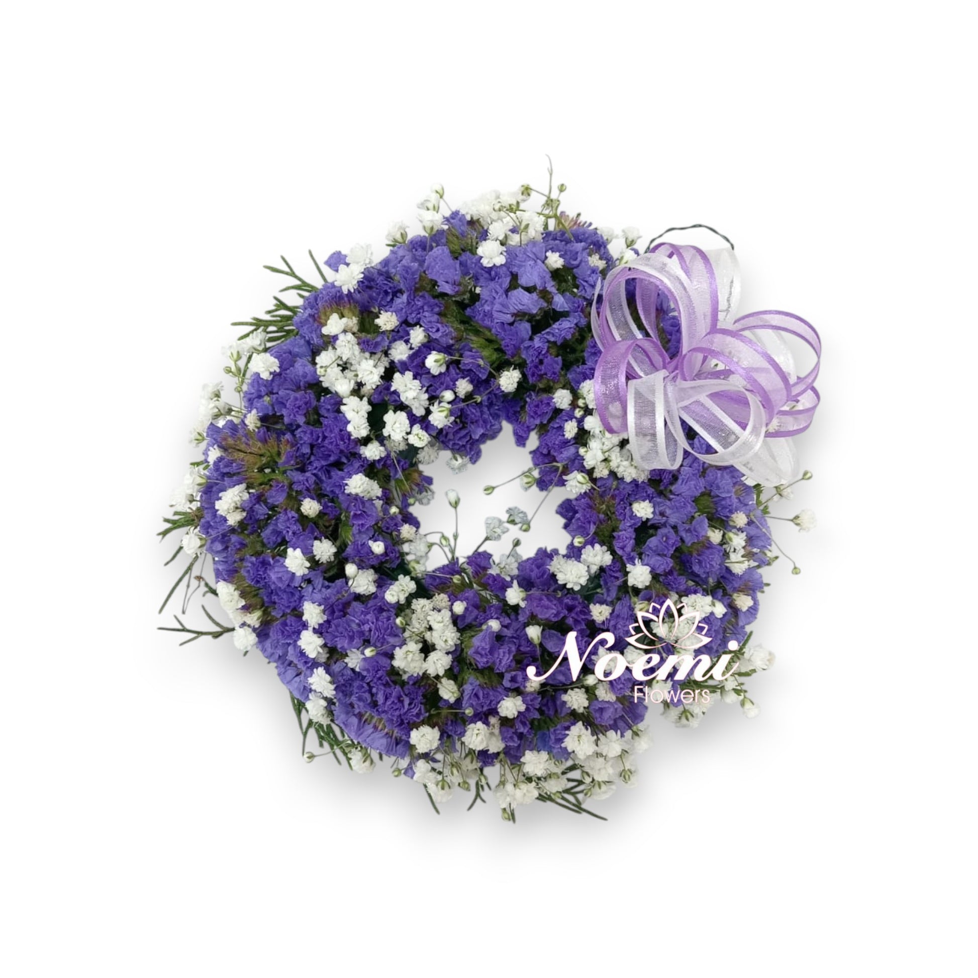 Confeccionada con flores siempre viva y toques de gipsofilia  - Floristería Noemi Flowers