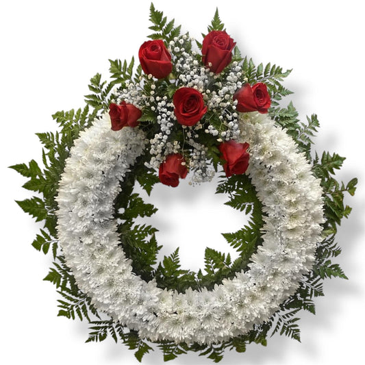 Corona Fúnebre NF-05: Legado de Fe - Floristería Noemi Flowers