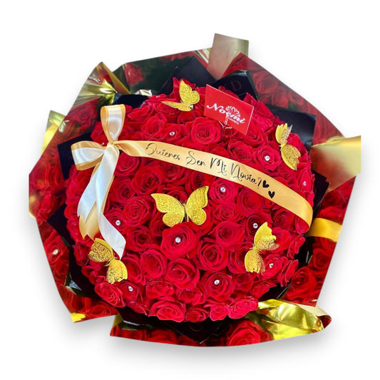 Ramo Buchón Te Amo 100 Rosas - Floristería Noemi Flowers