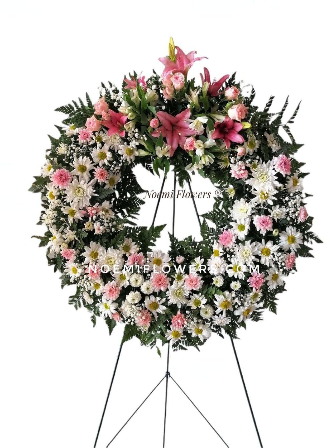 Corona Fúnebre Honor y Respeto - Floristería Noemi Flowers