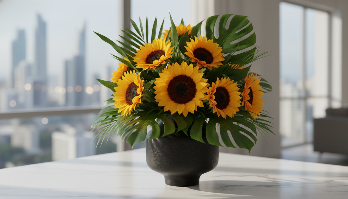 Arreglos florales con girasoles: Guía de energía y elegancia para regalar