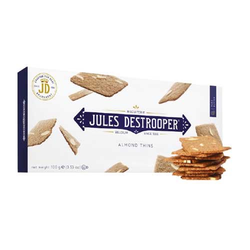 JULES DESTROOPER GALLETA ALMOND THINS 100G - Floristería Noemi Flowers