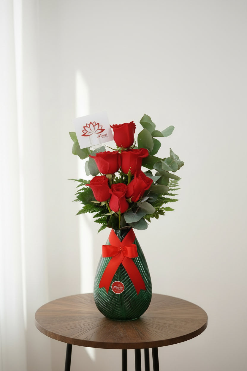 Jarrón de Rosas Amarte