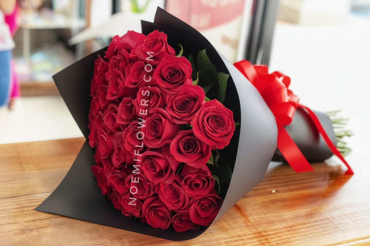 Bouquet 50 Rosas rojas - Floristería Noemi Flowers