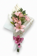 Bouquet Lirios Rosados con papel koreano - Noemi Flowers