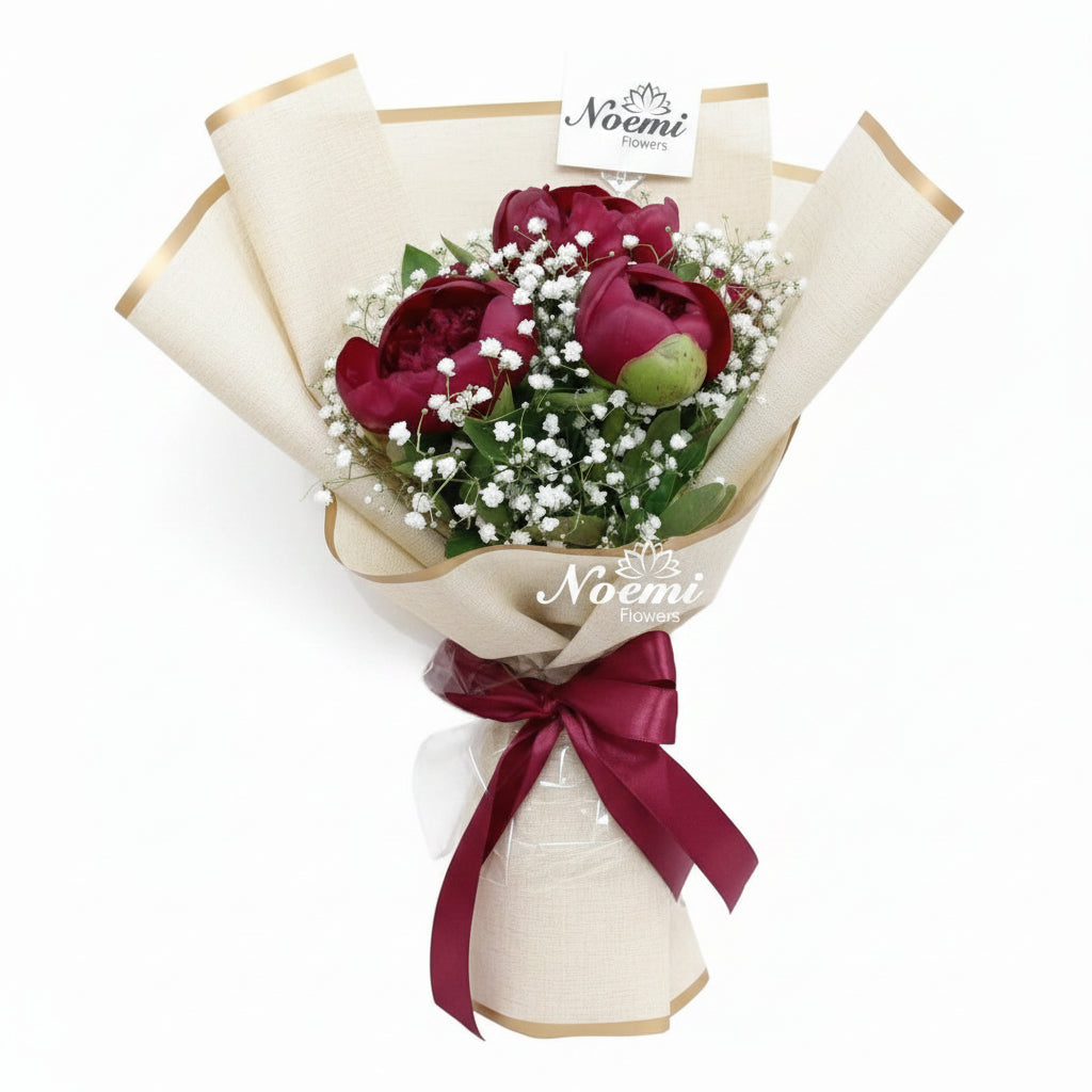 Bouquet con peonias - Floristería Noemi Flowers. 