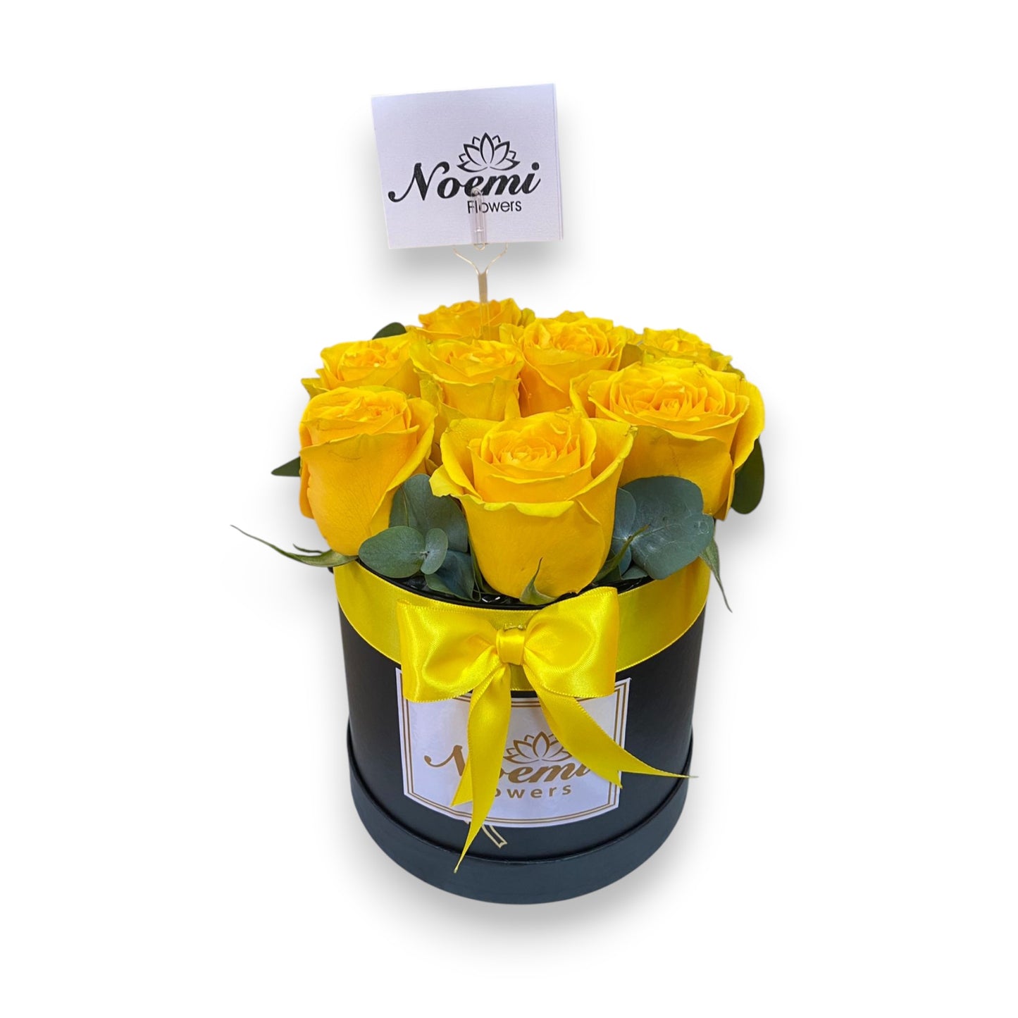 Caja Redonda 9 Rosas - Floristería Noemi Flowers