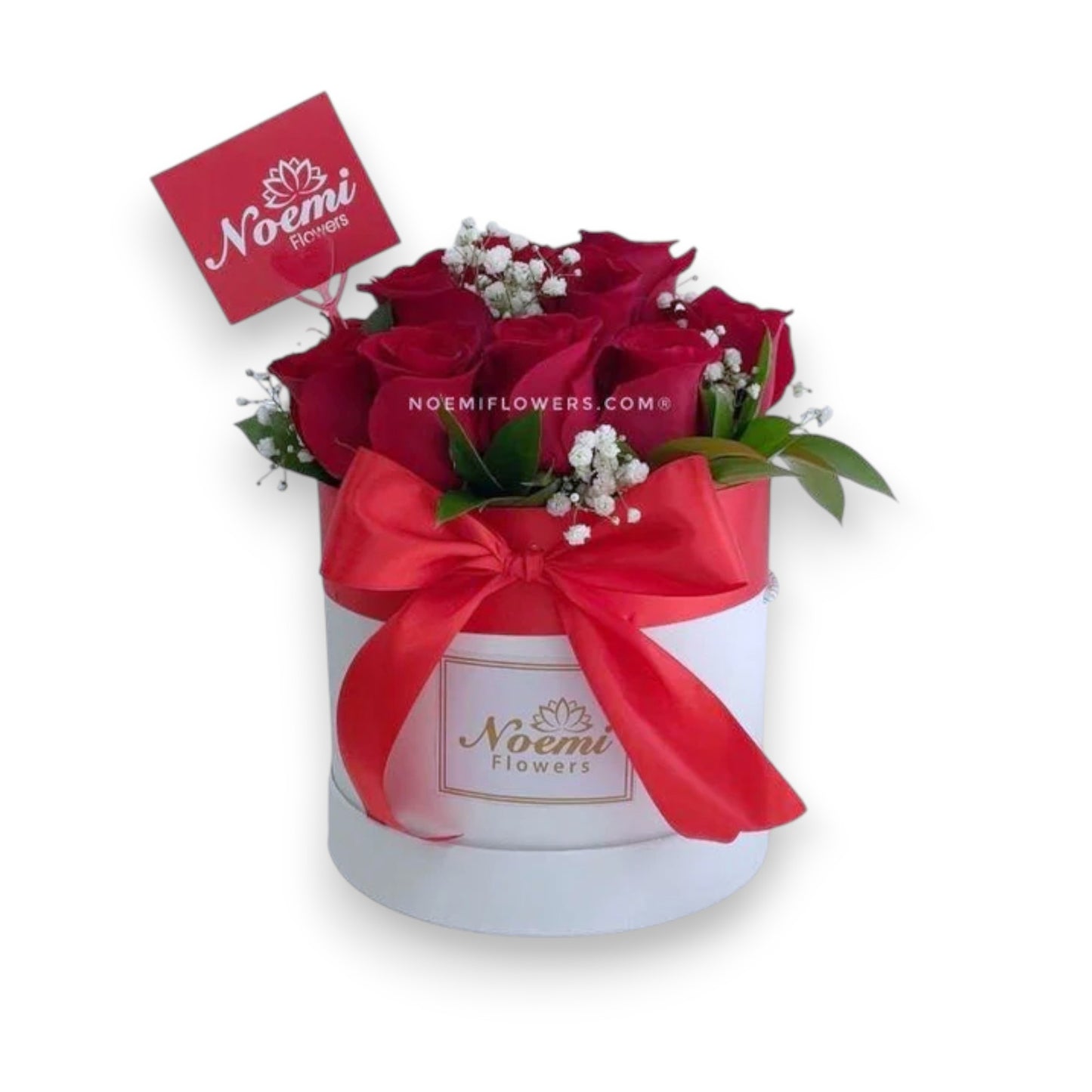Caja Redonda 12 rosas - Floristería Noemi Flowers