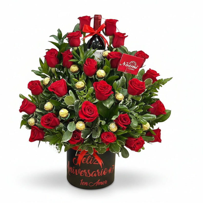 Caja de Rosas Romántica - Floristería Noemi Flowers