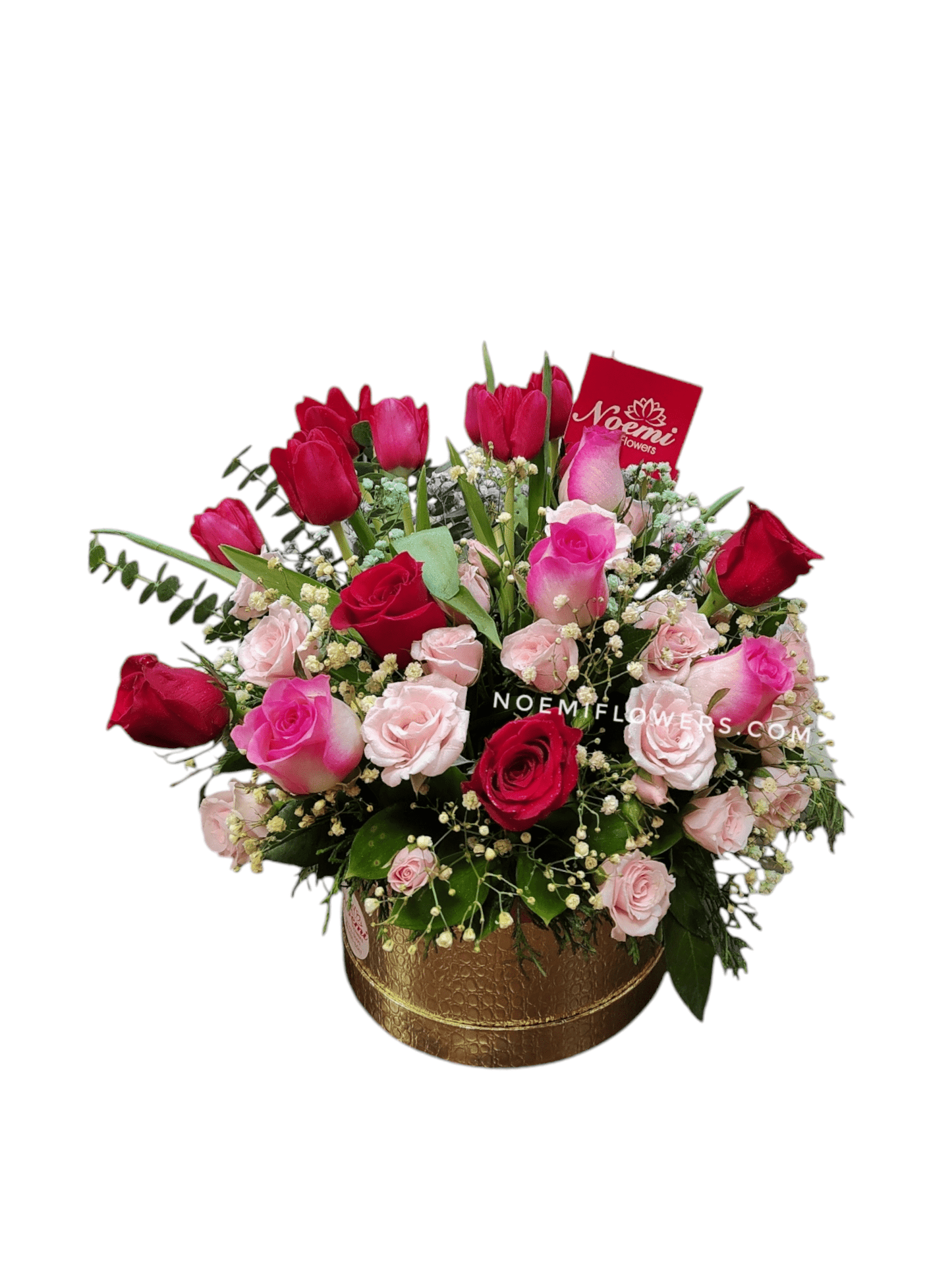 Tulipanes y Rosas en Caja Premium -  Floristería Noemi Flowers