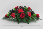 Centro de Mesa con rosas rojas lirios negros y crisantemos rojos - Floristería Noemi Flowers