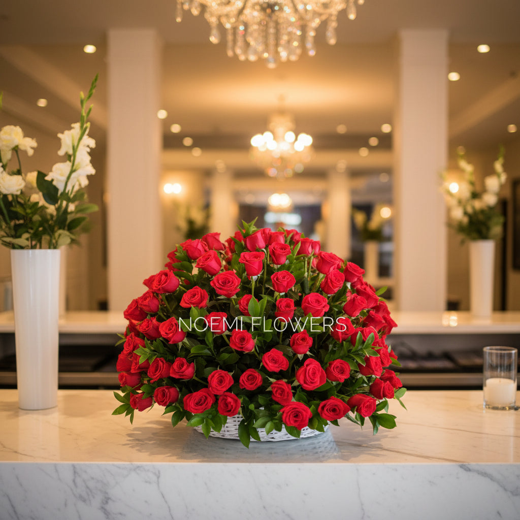 Corazón Irremplazable - 150 rosas rojas - Floristería Noemi Flowers