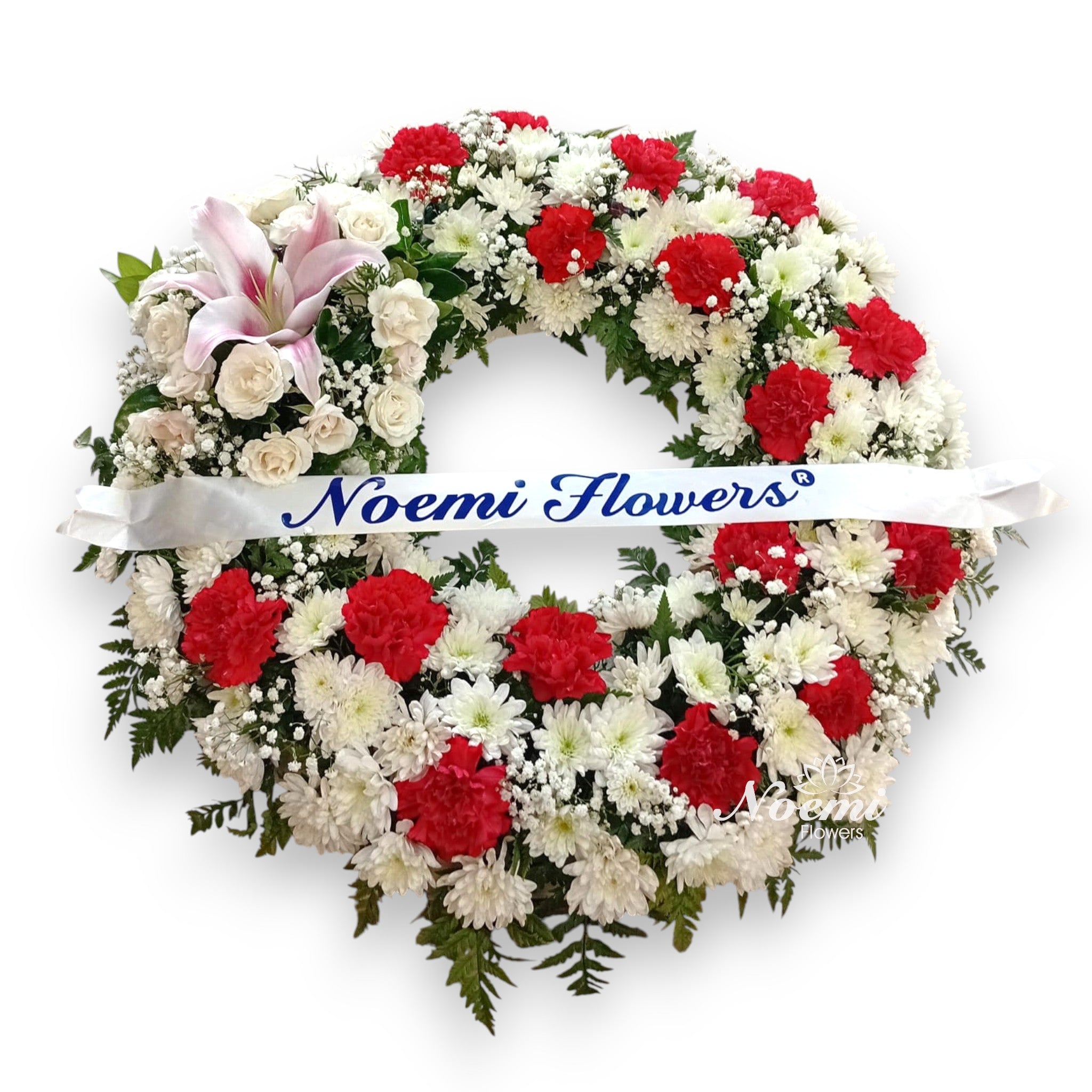 Corona Fúnebre Divinidad - Floristería Noemi Flowers. 