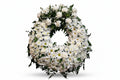 Corona Funebre con margarita y claveles blancos - Floristeria Noemi Flowers
