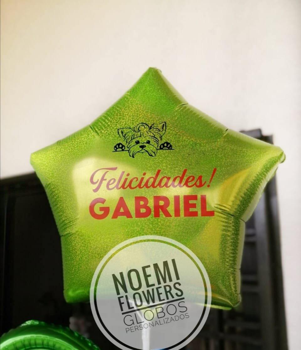 Globo metálico estrella personalizado - Floristería Noemi Flowers