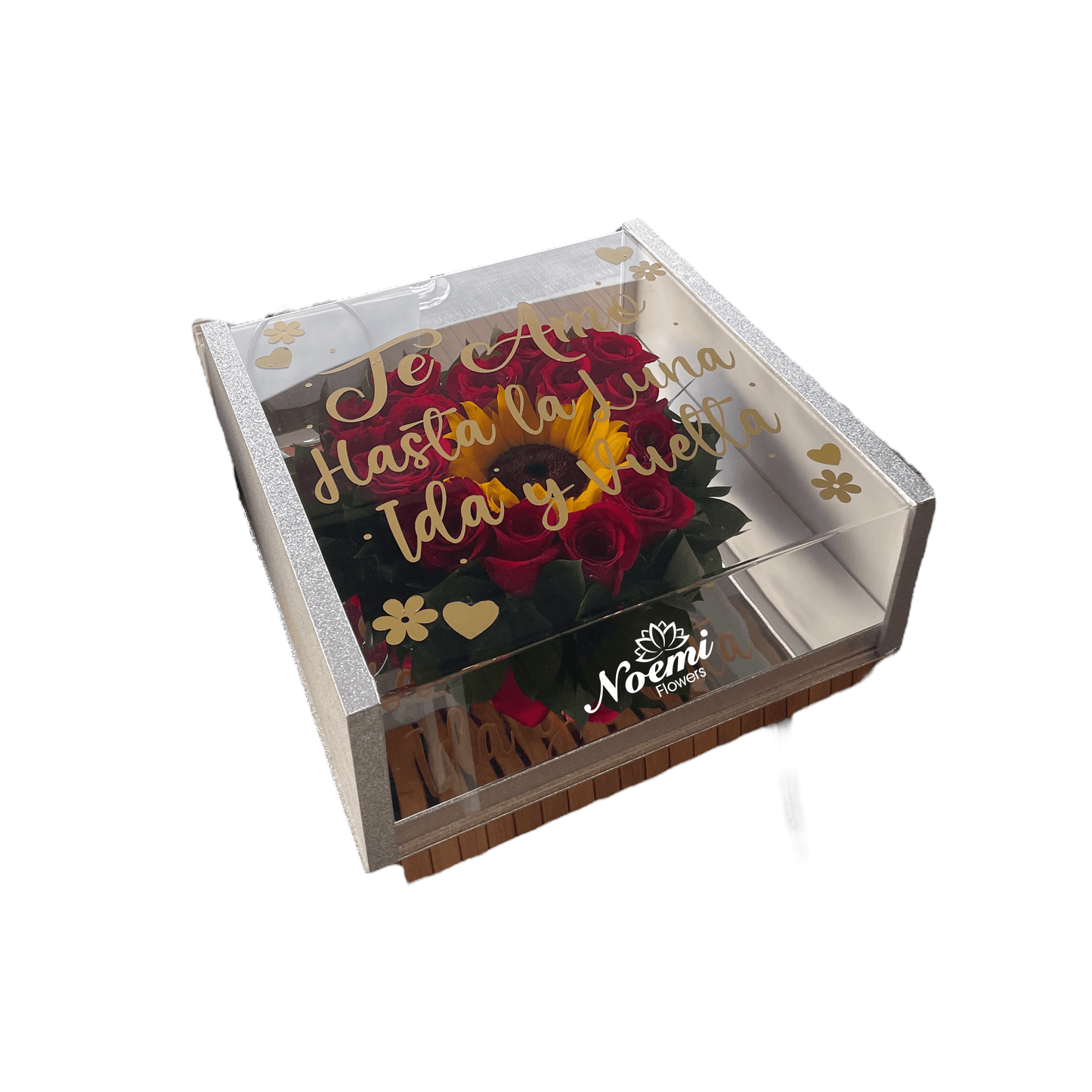 Caja de Rosas Rubí - Floristería Noemi Flowers