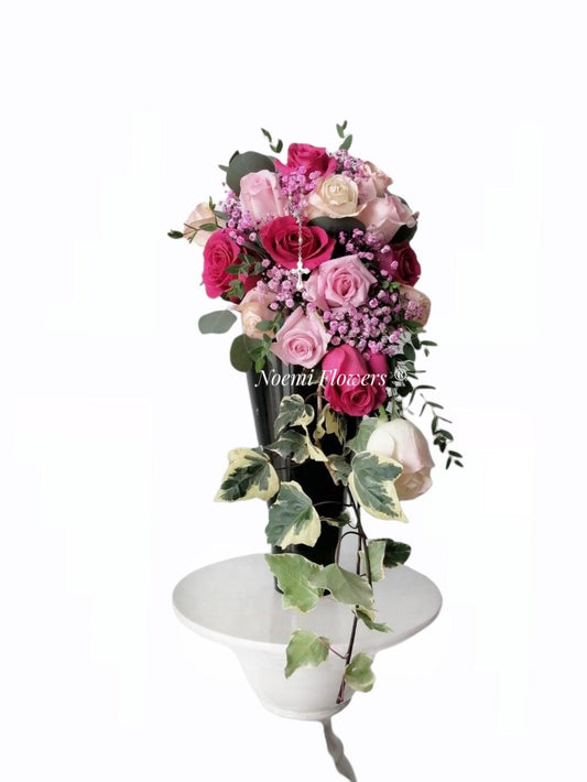 Hermoso Ramo de Novia con rosas en diversos tonos - Floristería Noemi Flowers