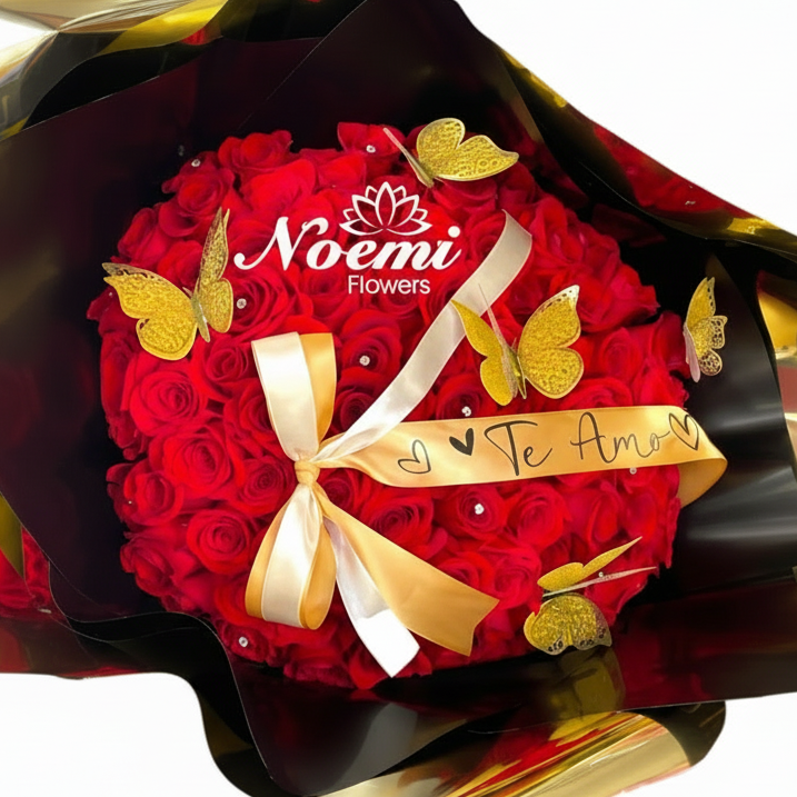 Ramo Buchón Te Amo 100 Rosas - Floristería Noemi Flowers