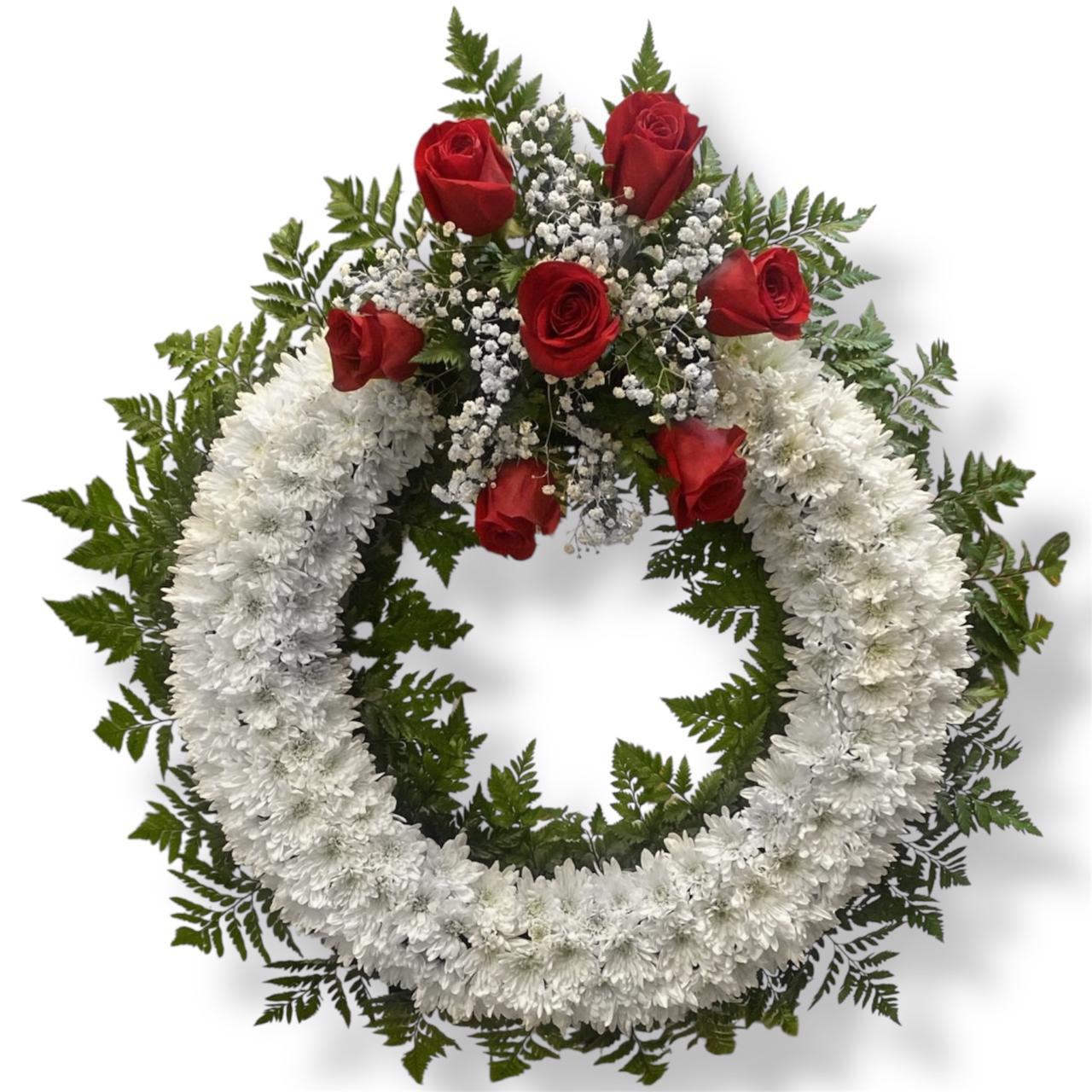 Corona Fúnebre NF-05: Legado de Fe - Floristería Noemi Flowers