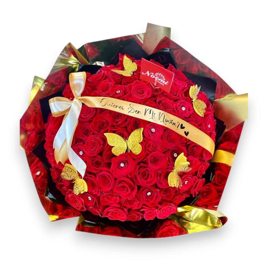 Ramo Buchón Te Amo 100 Rosas - Floristería Noemi Flowers