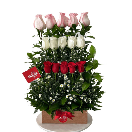 Cascada de Rosas Tricolor - Floristería Noemi Flowers