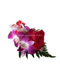 Corsage de rosa orquidea y lazo NF-07 - Floristería Noemi Flowers