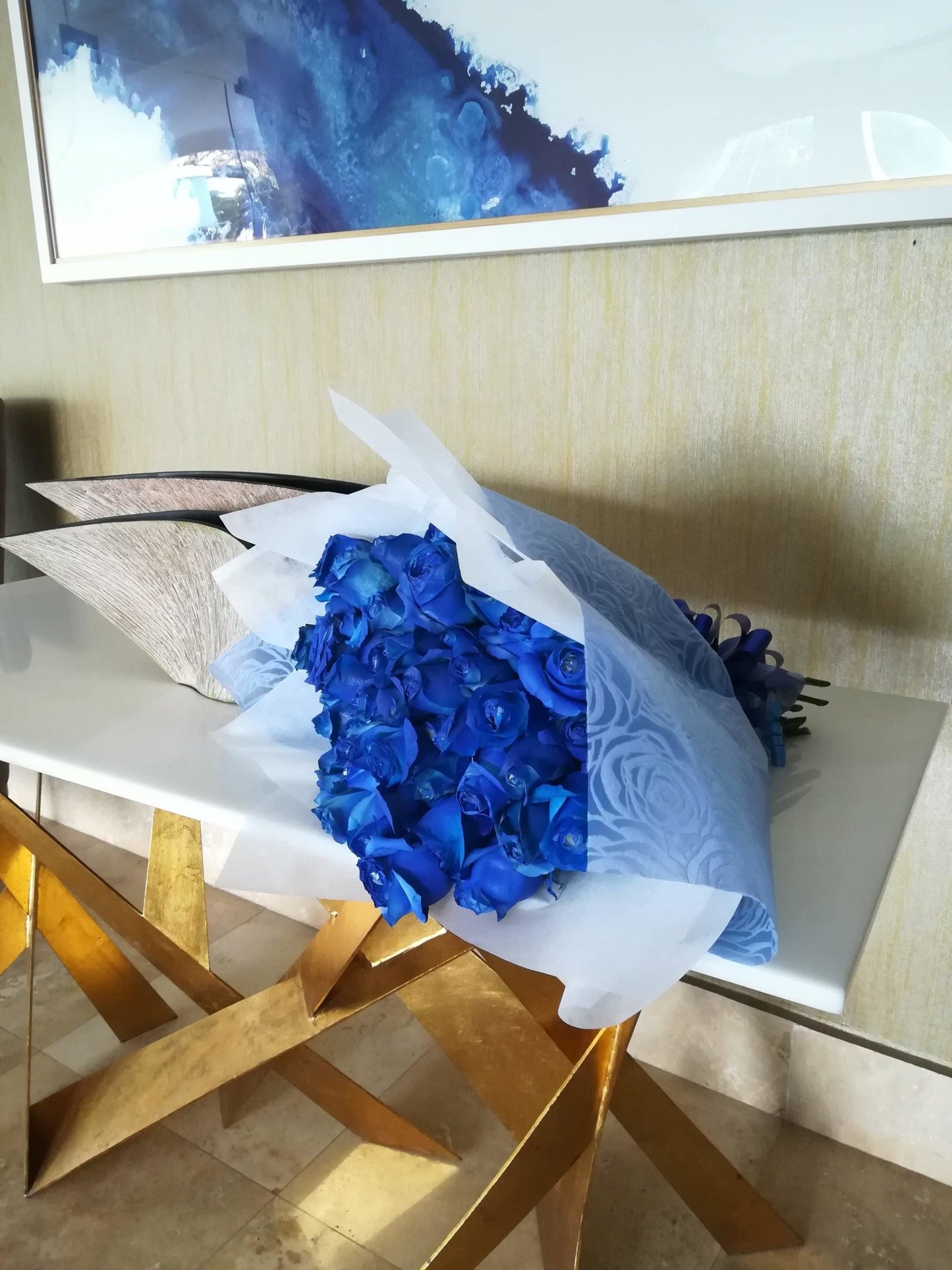 Bouquet 50 rosas azules - Floristería Noemi Flowers